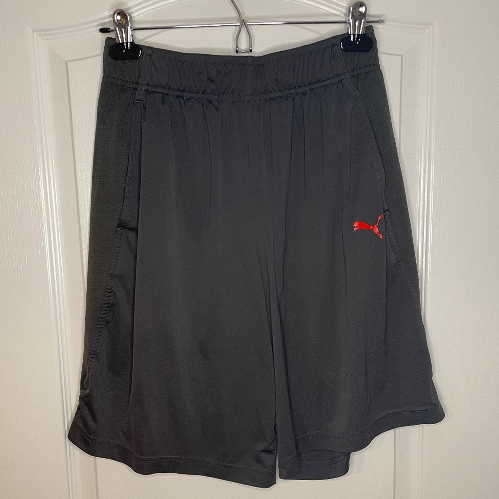 Grey Puma Lightweight Athletic Shorts